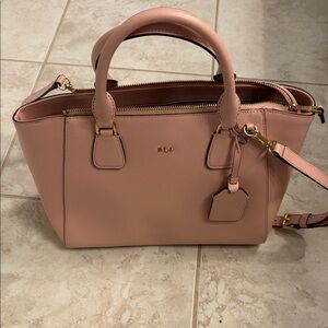 Ralph Lauren Blush Satchel with Gold Accents